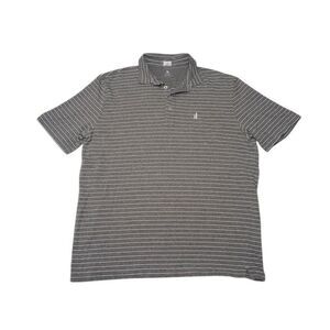 Johnnie-o Men's XL Polo Shirt‎ Gray Striped Short Sleeve Cotton Spandex